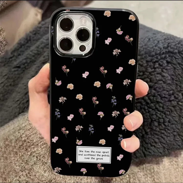 BANCA简约英文碎花iPhone15/14promax手机壳11苹果13/12防摔xs套