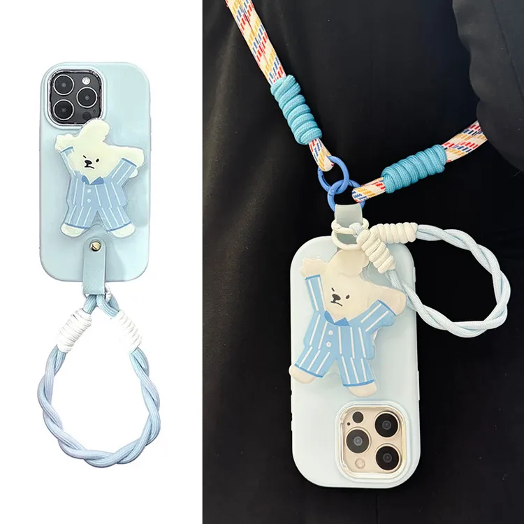 BANCA【壳壳主义】蓝小狗支架iphone15/14/13手机壳华为p70挂绳小米