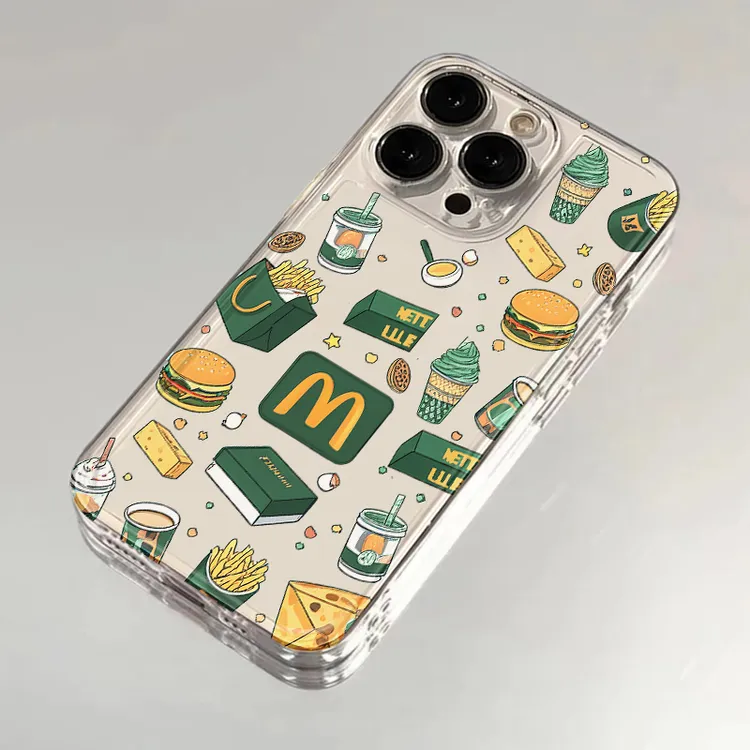 BANCA绿色M记汉堡适用iphone15/13苹果16手机壳华为vivo小米oppo