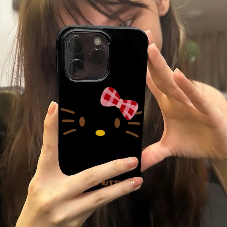 BANCA可爱蝴蝶结KT猫iPhone15/14promax手机壳苹果13防摔12大孔11