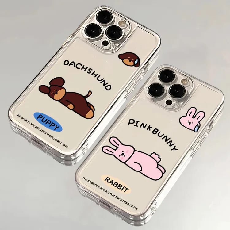 BANCA趴地兔子小狗适用iphone15/13苹果14手机壳华为vivo小米oppo