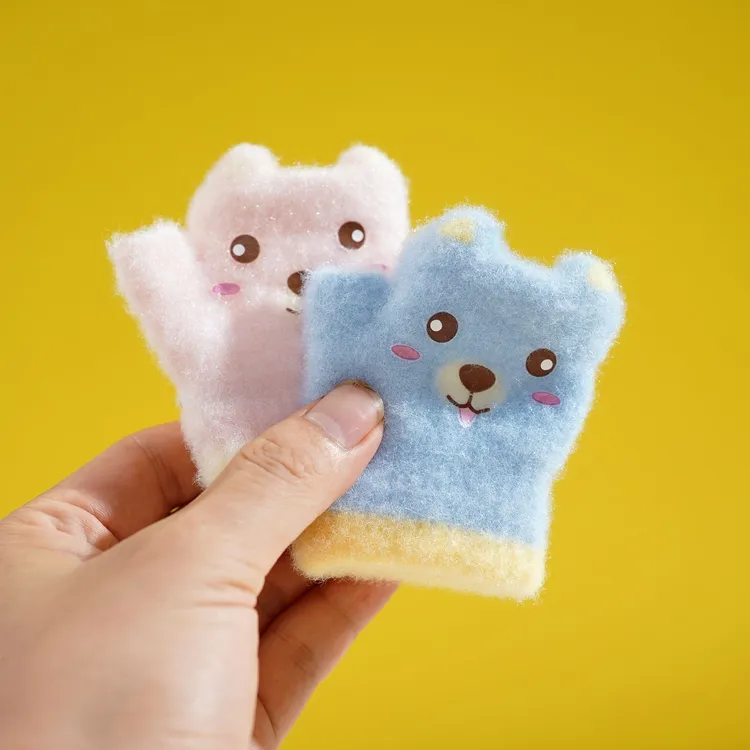 婴幼儿卡通保暖手套宝宝小男女童秋冬季半指0-1-2岁可爱地板爬行3