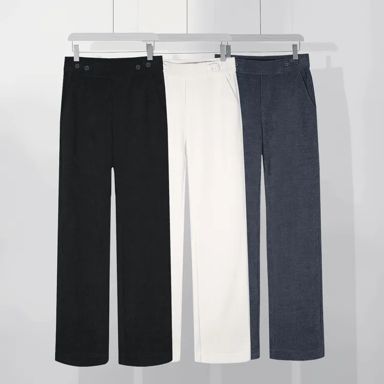 2025秋冬新款男士休闲裤加绒加厚宽松显瘦百搭时尚高腰垂感直筒裤