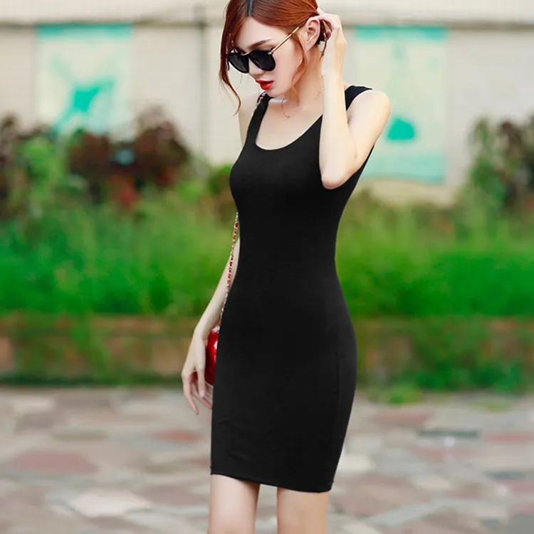 吊带背心女打底衫修身包臀裙秋季内搭衬裙纯棉连衣裙冬中长款工字