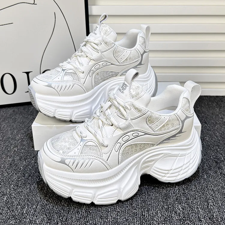 8cm内增高老爹鞋女鞋2024夏季新款百搭网红透气厚底时尚运动鞋ins