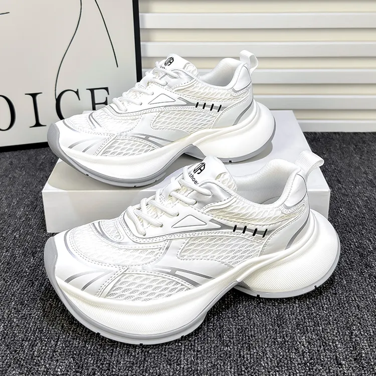 6cm厚底老爹鞋女ins潮鞋子2024夏新款百搭爆款网面透气跑步运动鞋