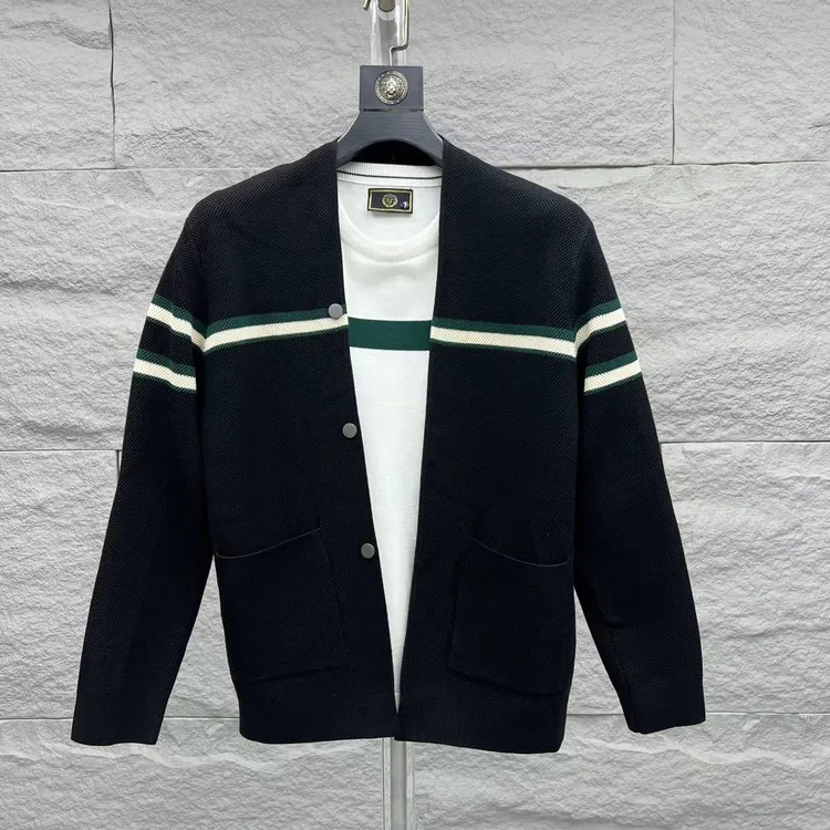 秋冬新款男士立领针织开衫外套时尚潮流百搭舒适休闲上衣1556