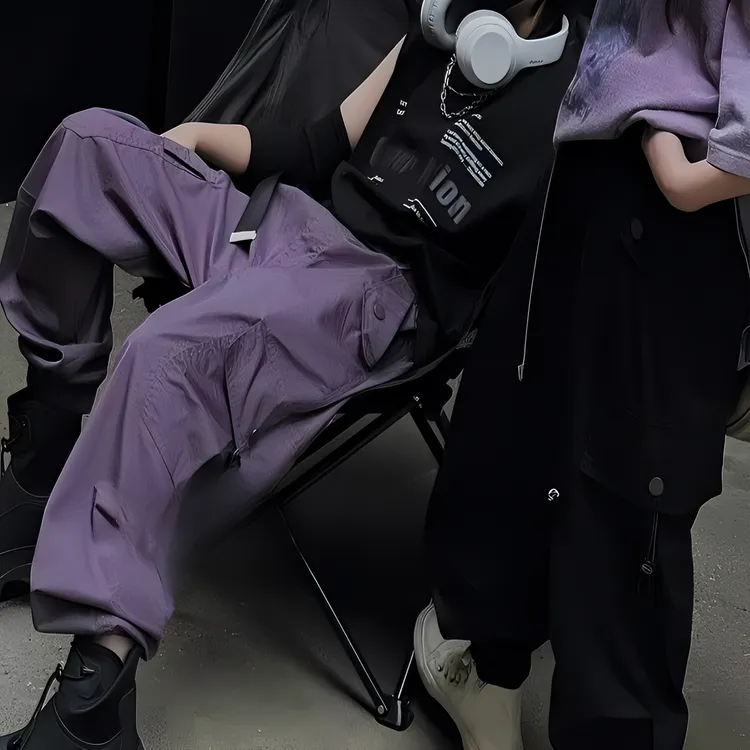 青少年纯棉冰氧速干裤男女童工装裤薄款中大童冰感防蚊裤宽松