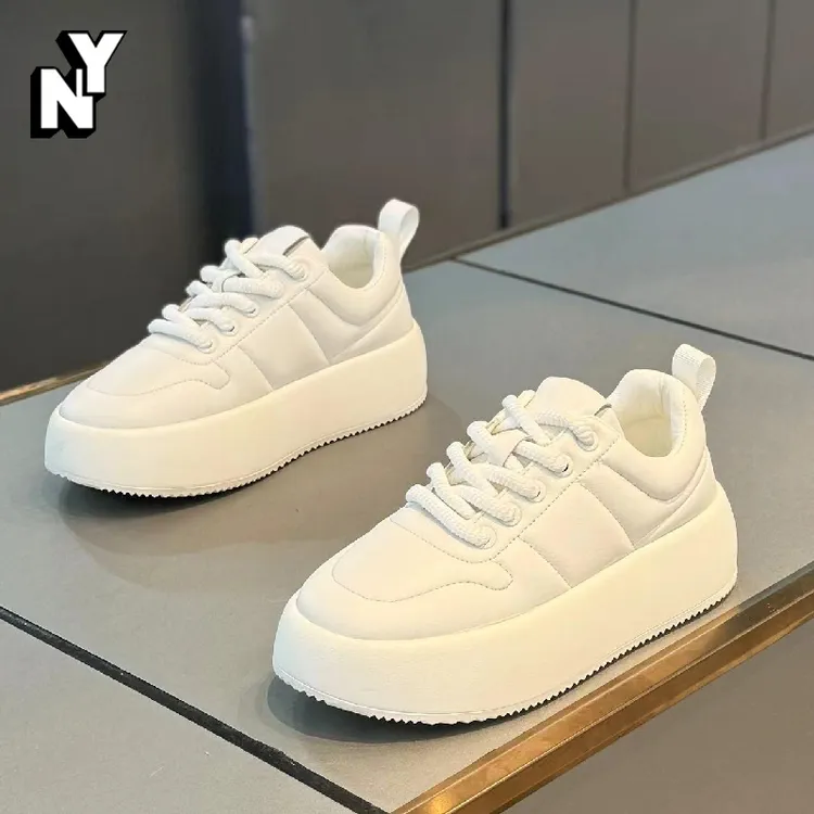 NY潮牌轻奢厚底增高松糕鞋男士秋冬高级感面包鞋时尚百搭休闲板鞋