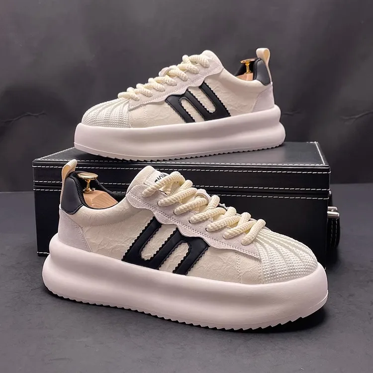 高档内增高小白鞋男夏季季新款潮鞋运动休闲鞋简约百搭厚底板鞋