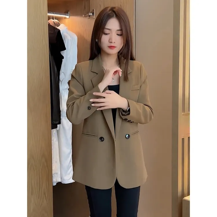 小西装外套女士洋气春秋新款韩版宽松显瘦上衣气质小个子休闲西服