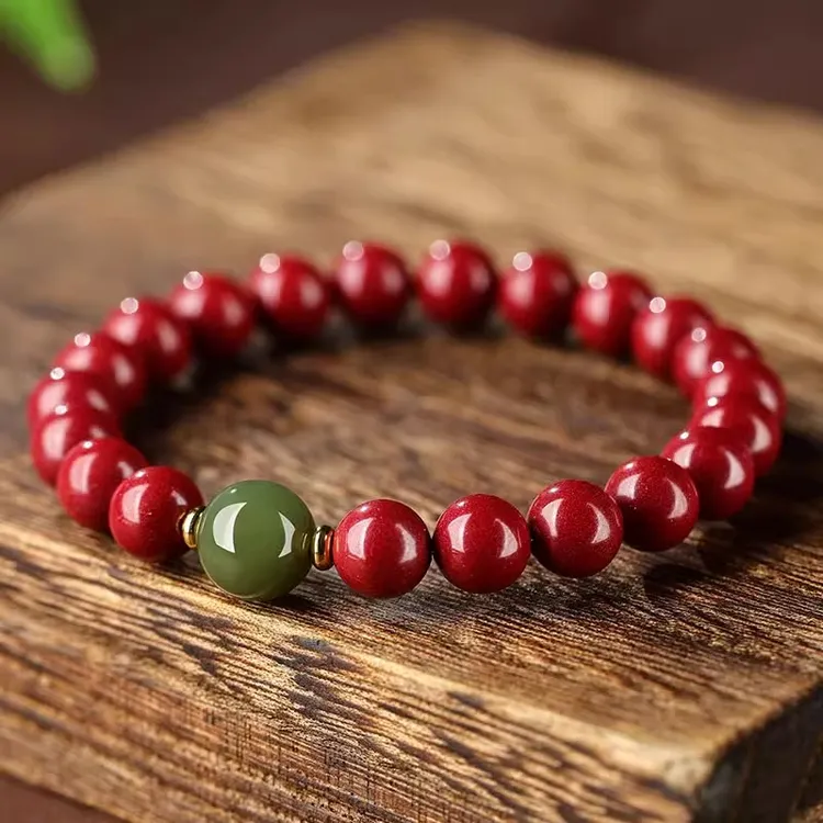 含辰砂工艺品天然朱砂女款本命年手串运珠手链男女款