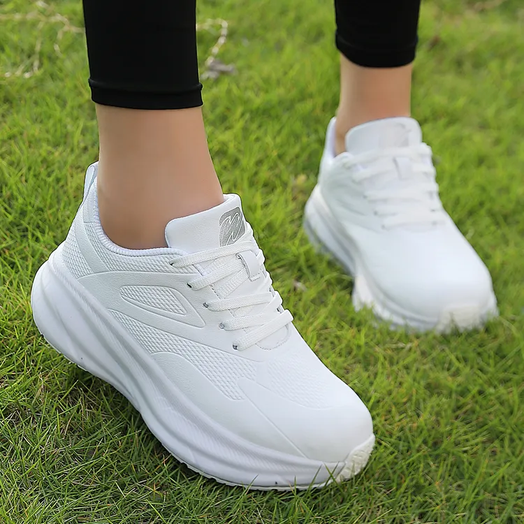 梦操新款白色皮面摇摇鞋女软底软面休闲鞋佳操运动鞋妈妈鞋学生鞋