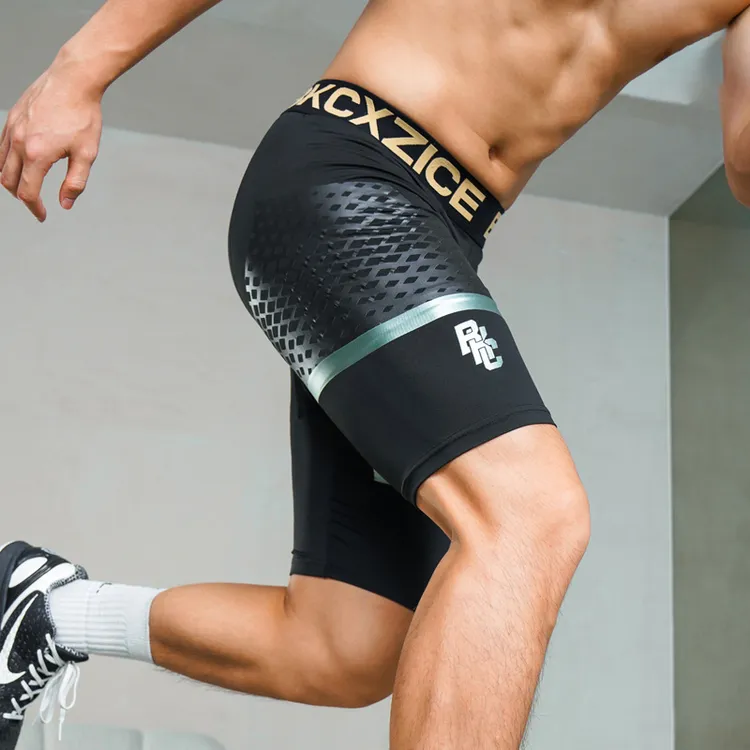 BKCXZICE液态氨纶美式运动紧身短裤弹力速干篮球训练跑步健身裤男