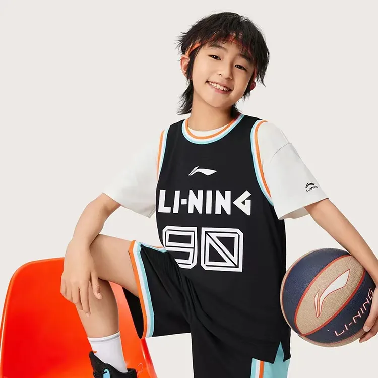 李宁儿童男童篮球系列无袖速干凉爽宽松比赛夏季套装童装合集