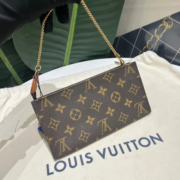 95新 LouisVuitton/路易威登 老花麻将手提包 子袋大号女士单肩