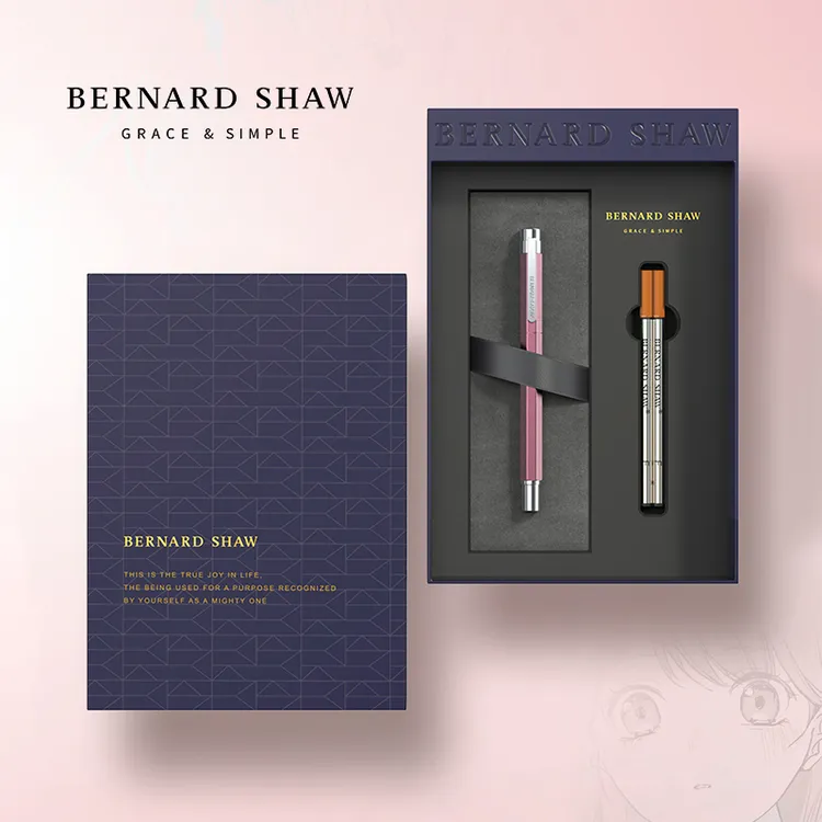 萧伯纳签字笔精灵系列宝珠笔笔芯礼盒签名笔金属水性黑色签单笔
