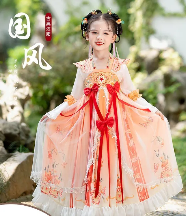 女童夏季2023新款女学生古装夏季中国风公主裙洋气超仙襦裙连衣裙