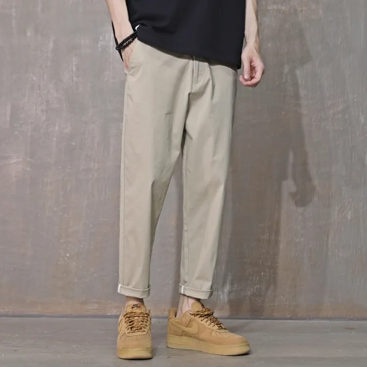 豪麦迪男士九分裤宽松直筒休闲裤弹力百搭潮流男装裤子男款秋季