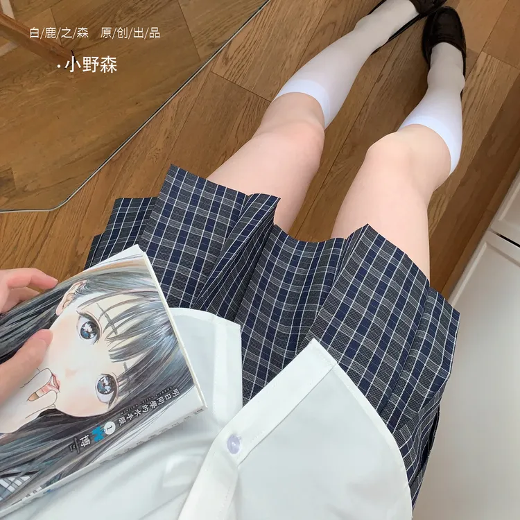 小野森单格裙/正品原创校供感格裙校供春夏显瘦半身裙jk格裙