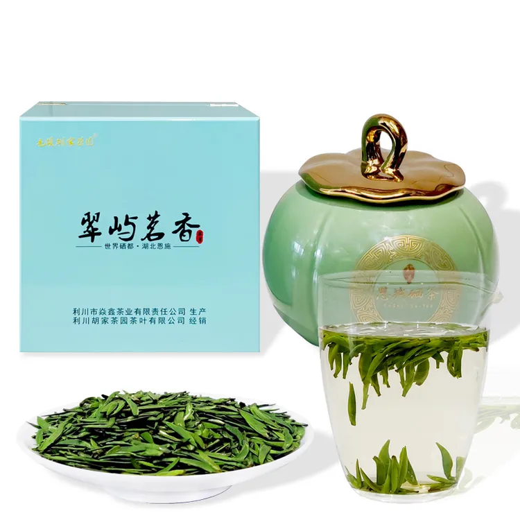 开园头采 翠屿茗香 翠芽恩施硒茶 高山绿茶 精品礼盒装150g栗香