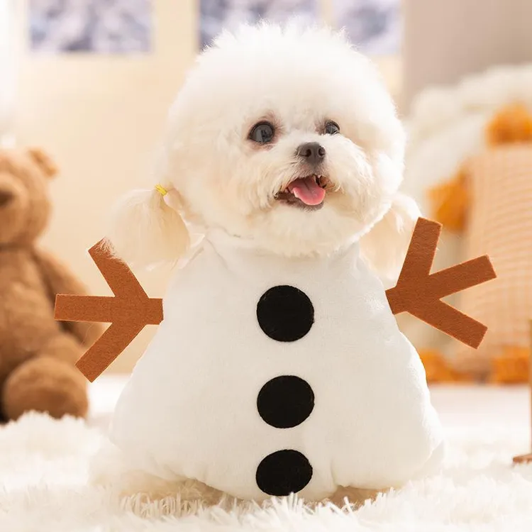 ++狗狗衣服小雪人变身装小体比熊圣诞节保暖泰迪博美幼犬秋冬季款