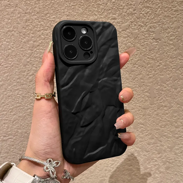 个性褶皱纹软壳苹果手机壳iPhone13Promax简约高档防摔小众手机壳