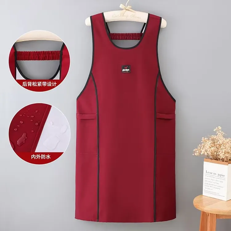 时尚简约防水防油围裙厨房做饭上班耐脏耐磨洋气餐厅工作服可印字
