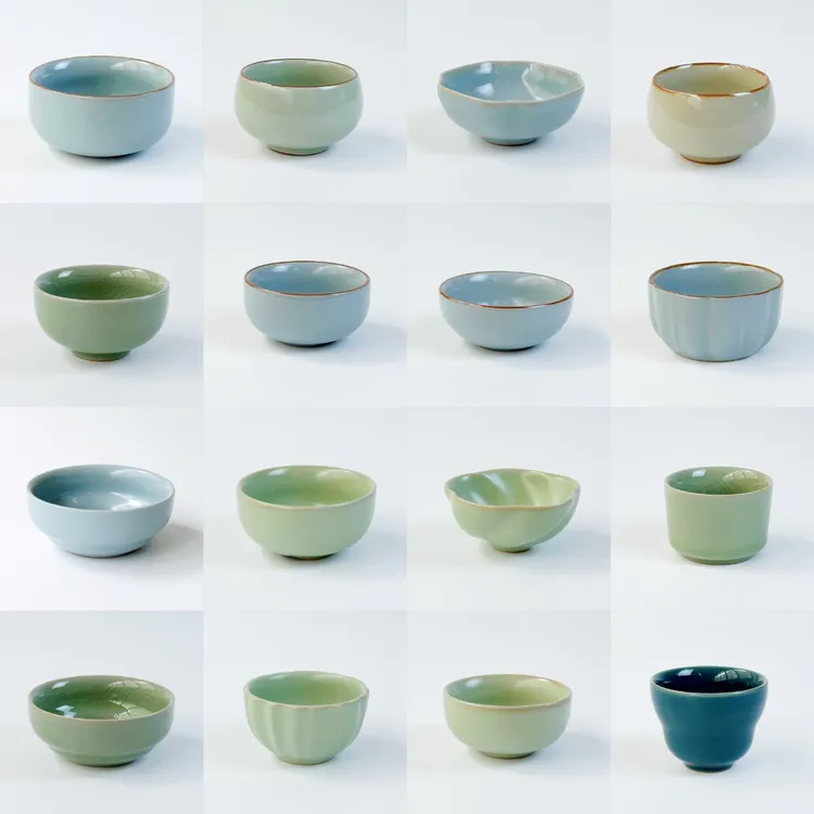 陶瓷汝窑喝茶杯大号天青釉茶杯复古功夫品茗杯主人杯茶具汝窑茶杯