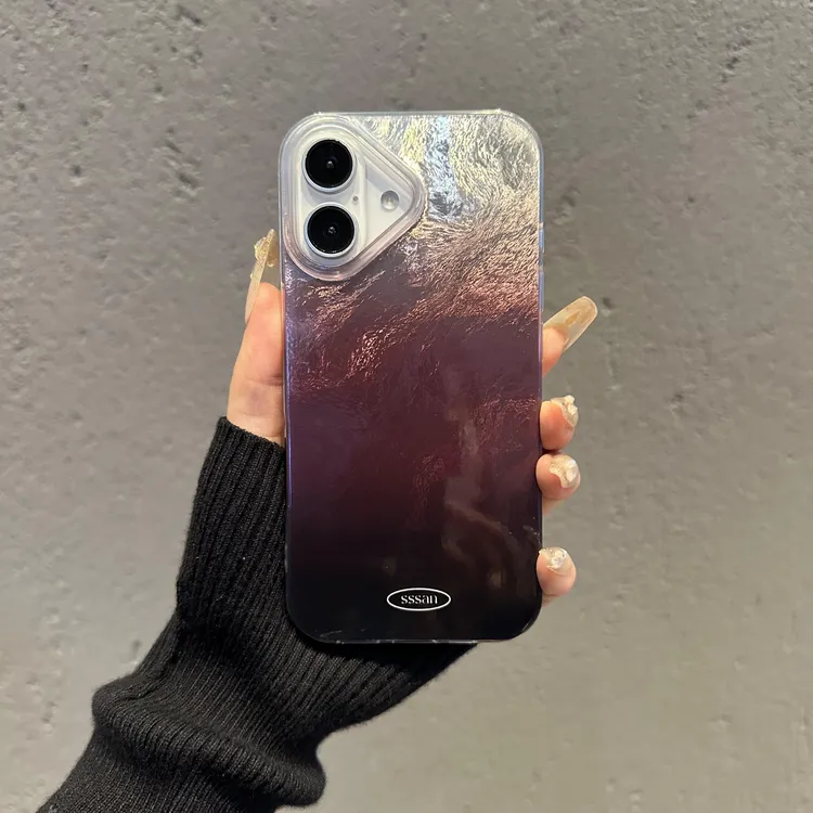 适用苹果16PROMAX华为MATE60创意紫色渐变高级漩涡手机壳ins风