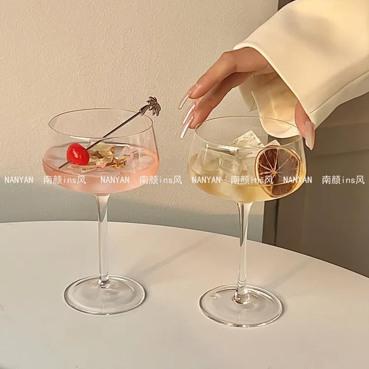日式木村高脚水晶塔杯酒吧鸡尾酒杯马天尼杯ins果酒杯女士特调杯