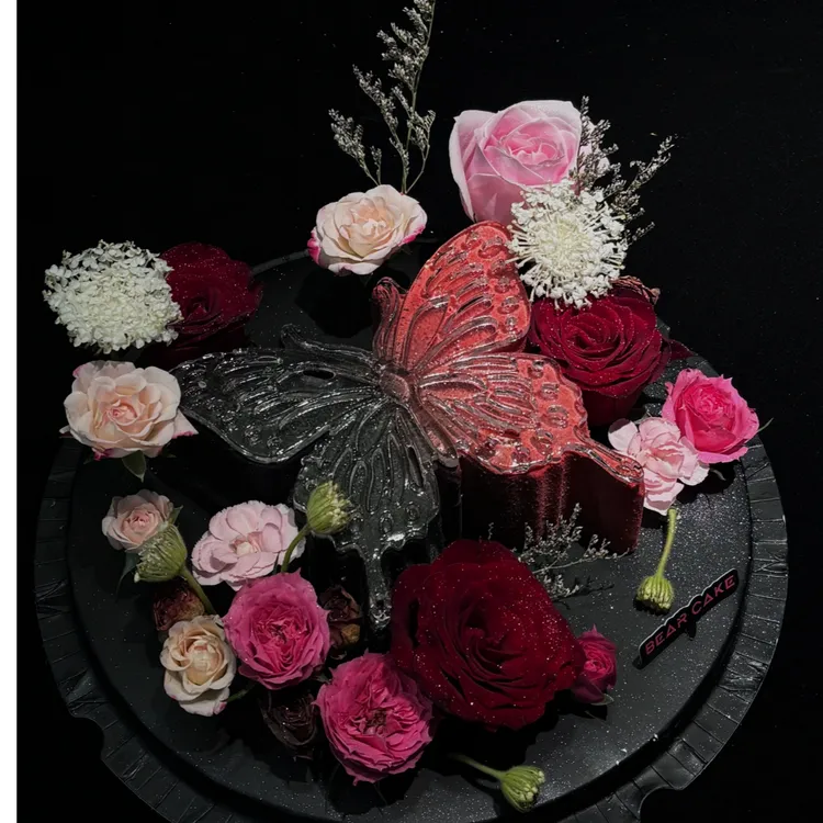 法式蝴蝶破茧碎冰慕斯生日蛋糕昆明杭州武汉成都上海全国同城配送