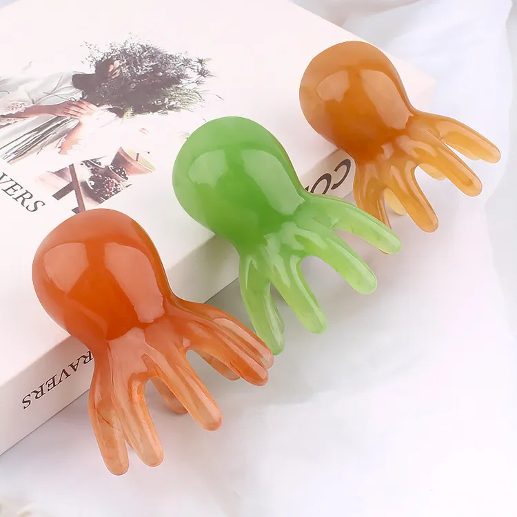 章鱼头部按摩梳 八爪鱼头皮经络梳子 拨筋棒头发按摩爪抓头神器