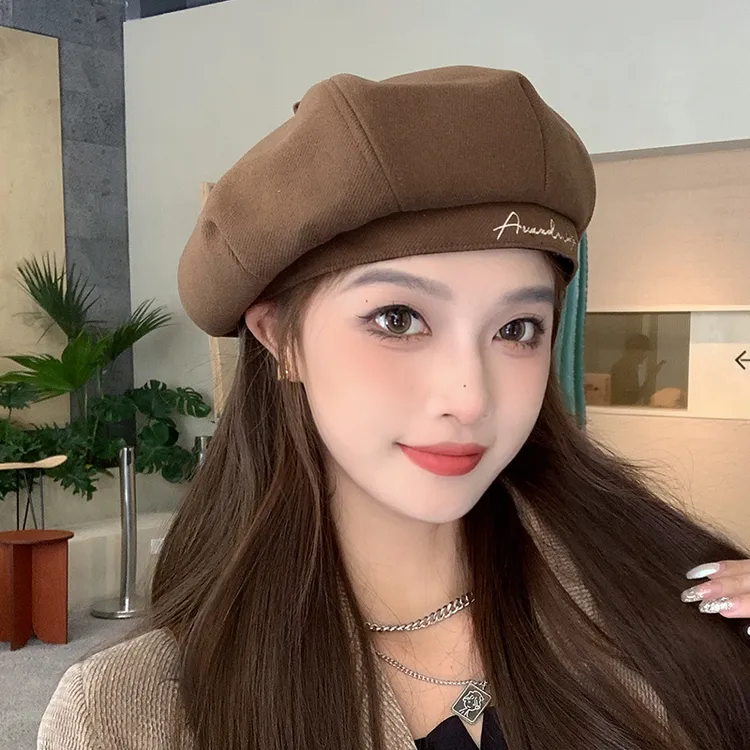 帽子女秋冬百搭贝雷帽2024新款韩版显脸小蓓蕾帽八角帽日系画家帽