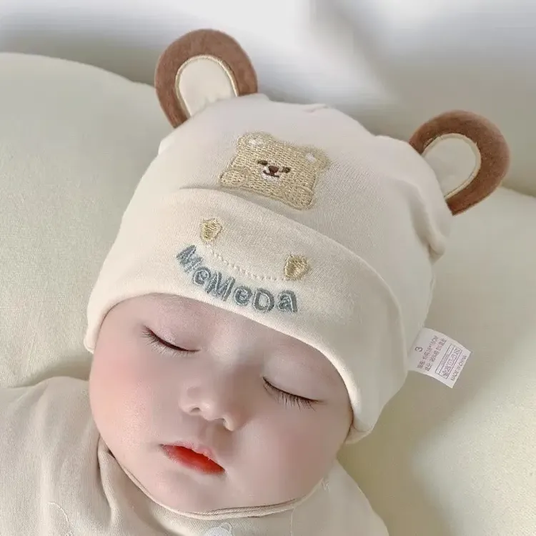 0一3个月虎头帽胎帽新生婴儿儿帽子春秋棉质红初生秋冬宝宝外出帽