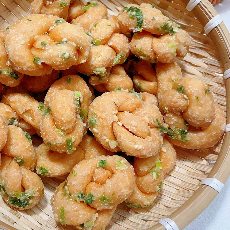 潮汕油索手工油索潮州特产潮汕小吃葱花油索海苔油索麻花独立包装