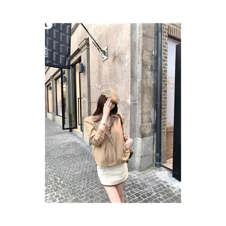 高品质版 东京日落 早秋风衣夹克定制卡其色格子外套A001商品图