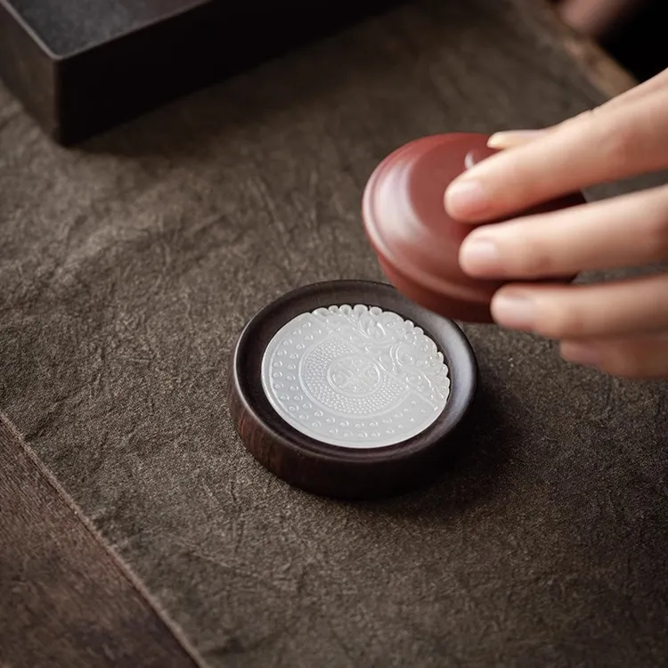 高档中式壶盖置黑檀木盖置盖托紫砂茶壶盖碗盖架子托功夫茶具配件