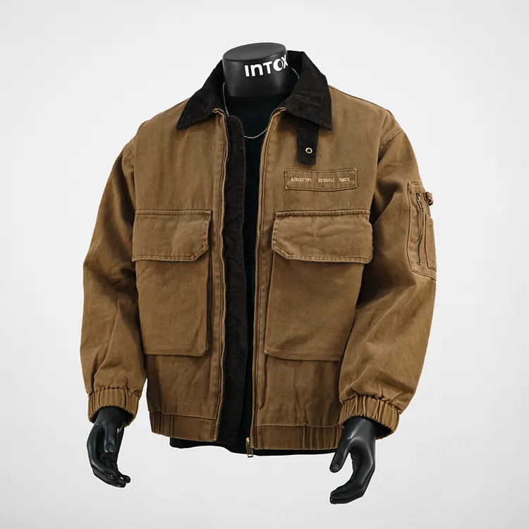 INTOX /秋冬复古巴恩风美式户外工装大口袋外套男古着底特律夹克