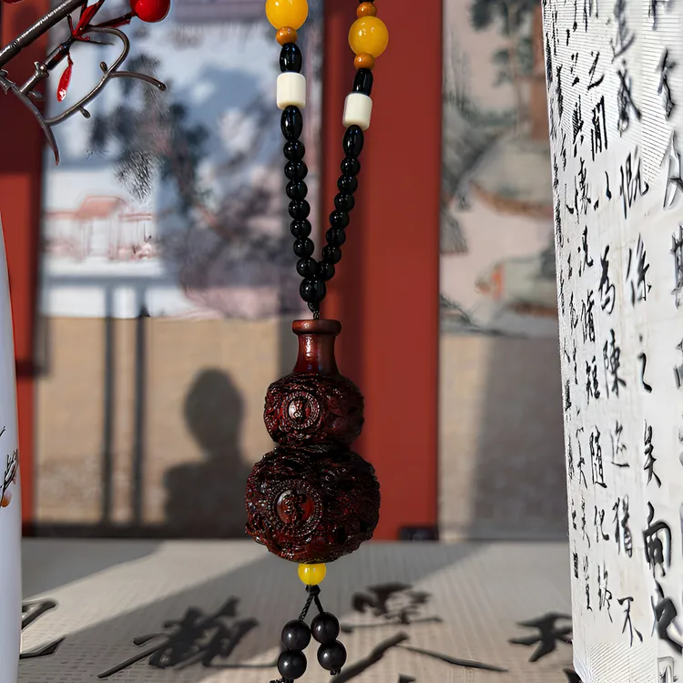 精品 盘龙葫芦 镂空精雕紫檀木