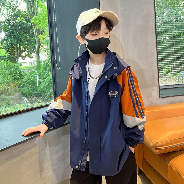 儿童春装外套男童风衣春秋款2025新款中大童运动男孩休闲冲锋衣潮