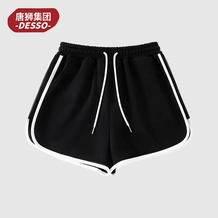 唐狮集团desso美式休闲运动短裤女包边三分裤宽松显瘦高腰热裤ins
