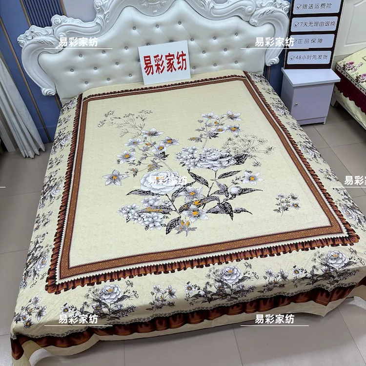 淡雅情怀加密加厚斜纹磨毛2.3米×2.4米加大床双人床单印花多功能