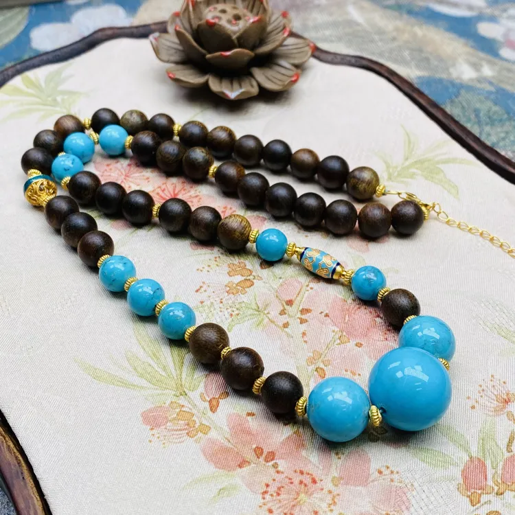 【珺笙珠宝】绿松石沉香锁骨链C3000210041002