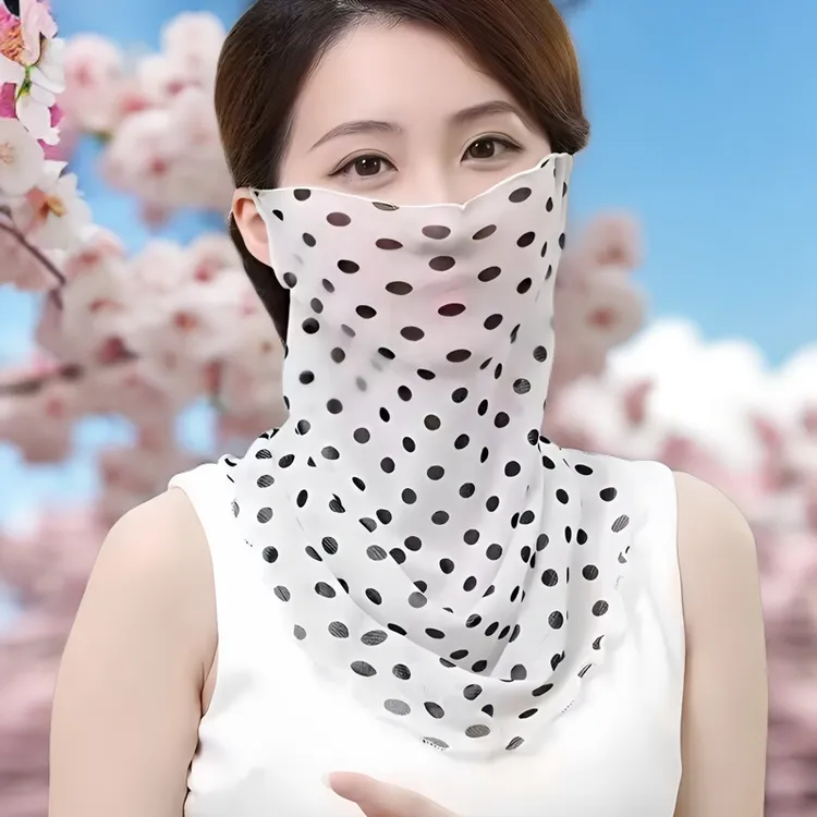 2025新款夏季女款防晒口罩围脖面纱时尚围巾薄款挂耳围脖防晒面罩