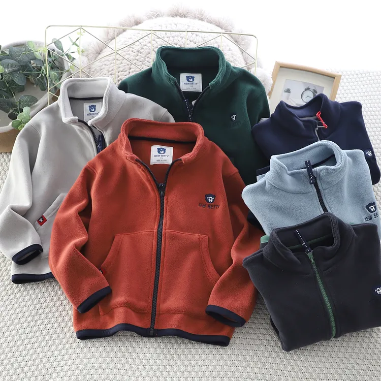 NEW BETTY儿童外套双面奥立绒男童加厚保暖中童加绒上衣防静电152
