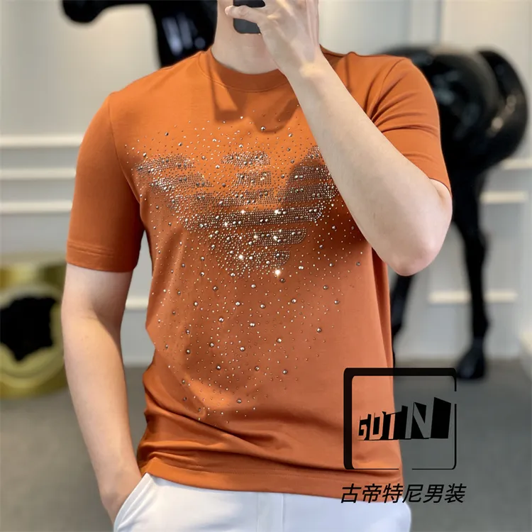 <古帝特尼>男士潮流时尚百搭圆领半袖轻奢高端上衣短袖Z+28050