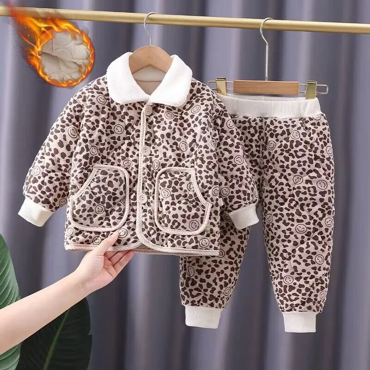 【沫沫家】儿童睡衣童装洋气家居服宝宝加棉加厚保暖小童家居服套装