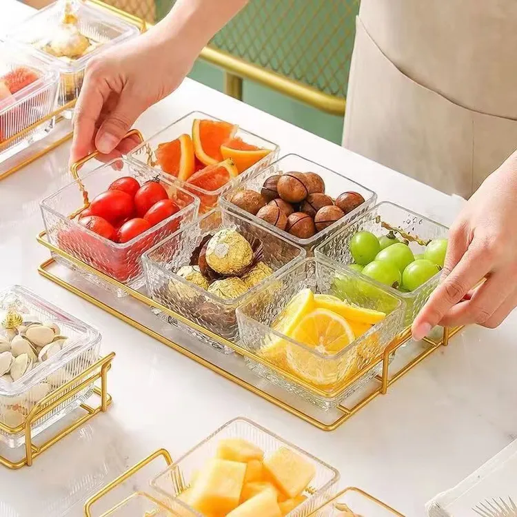 轻奢锤纹玻璃方形碗沙拉甜品碗家用方形小吃早餐碗酱料碗清洗方便