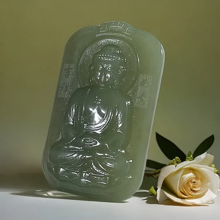 和田玉福光普照观音吊坠